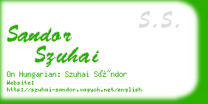 sandor szuhai business card